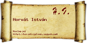 Horvát István névjegykártya